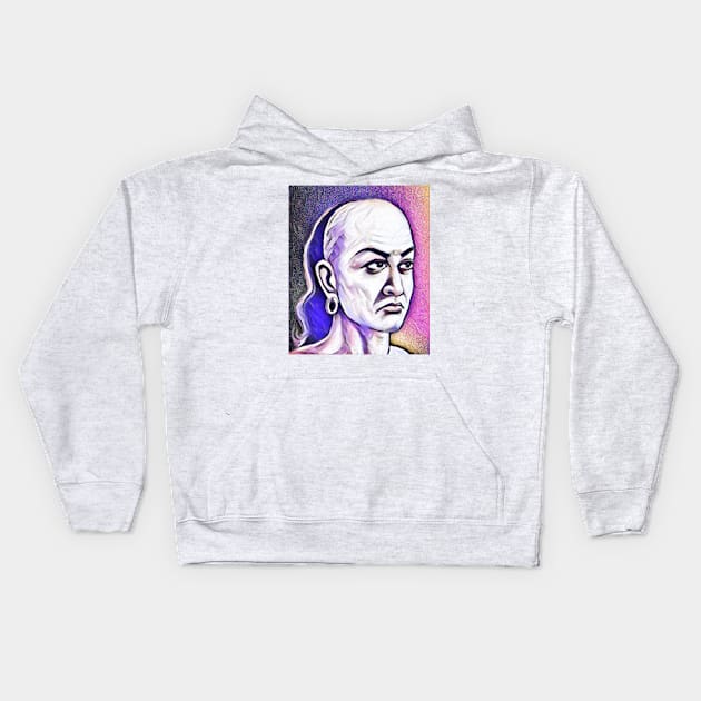 Chanakya Pink Portrait | Chanakya Artwork 7 Kids Hoodie by JustLit